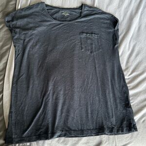 Gray Crew Neck T-Shirt with Pocket